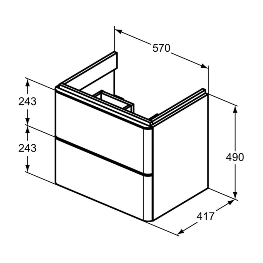 Шкаф за мивка  Фасуро 57см T4300Y2 – Ideal Standard 11.12.122.0966 – снимка 1